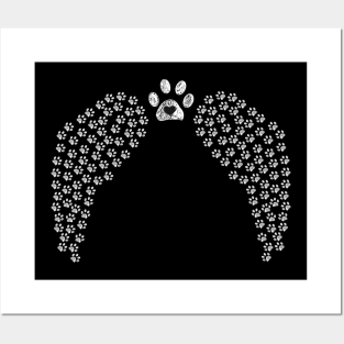 Angel wings made of paws Posters and Art